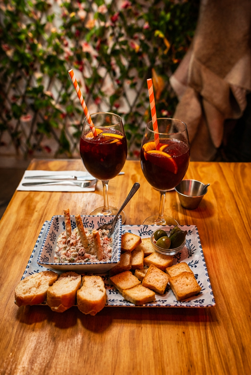 Sangría y tapas para compartir